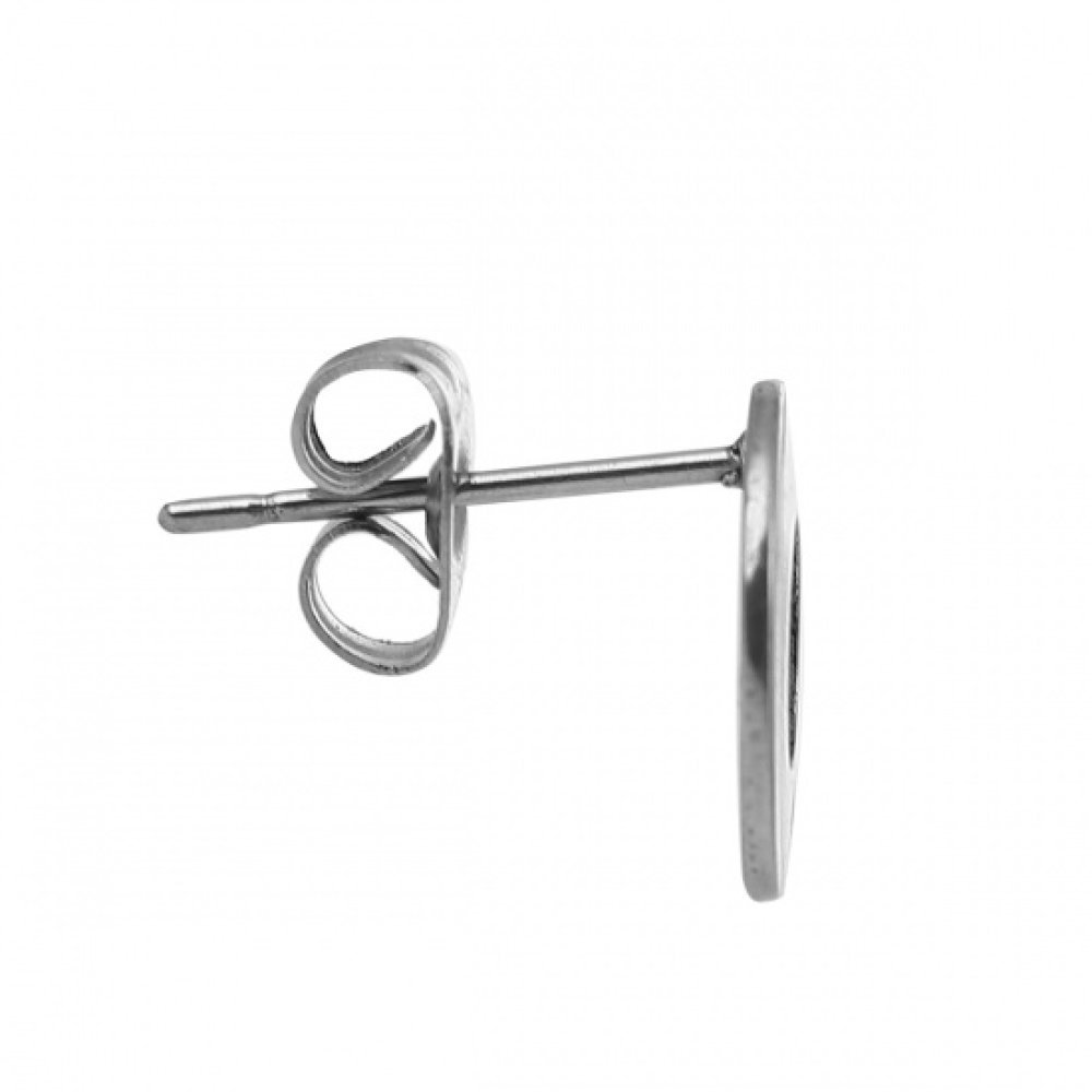 Örhängehållare 10 mm rostfritt stål runt chip N°04 Silver