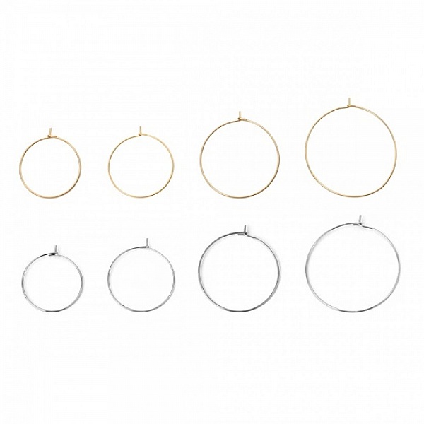 Support Boucle d'oreille Cr&eacute;ole en Acier Inoxydable Dor&eacute; N&deg;03-40 mm 02 x 5 paires