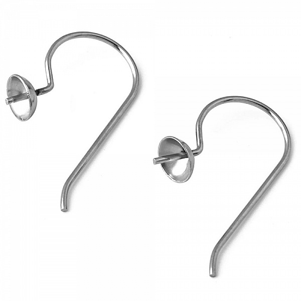 Support Boucle d'oreille Hame&ccedil;on Acier Inoxydable N&deg;09 x 1 paire