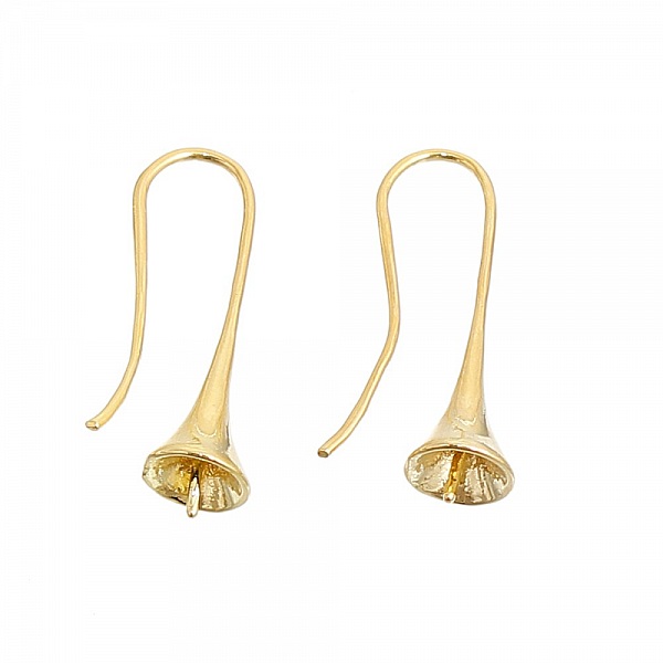 Support Boucle d'oreille pour boule &agrave; garnir x 10 Paires dor&eacute;