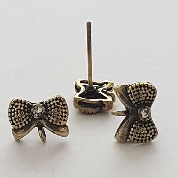 Support Boucle d'oreille Puce N&deg;03 Dor&eacute; Vieilli