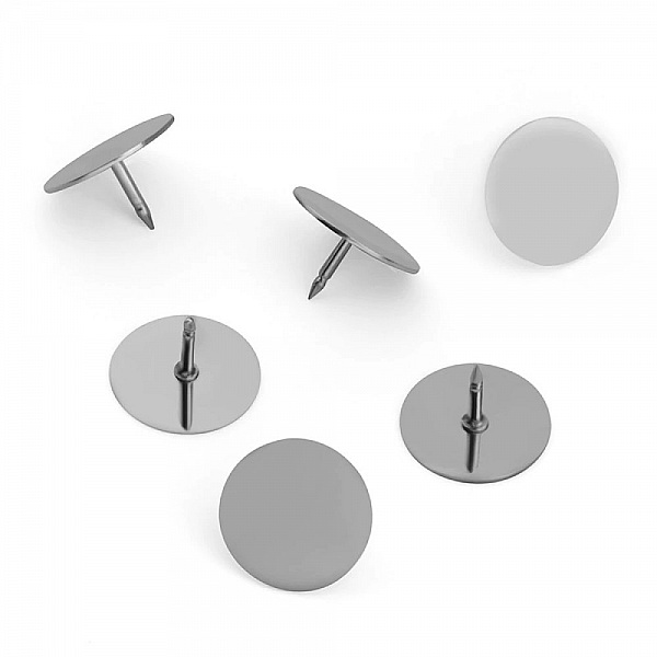 Support Boucle d'oreille puce ronde 10 mm en acier inoxydable N&deg;02