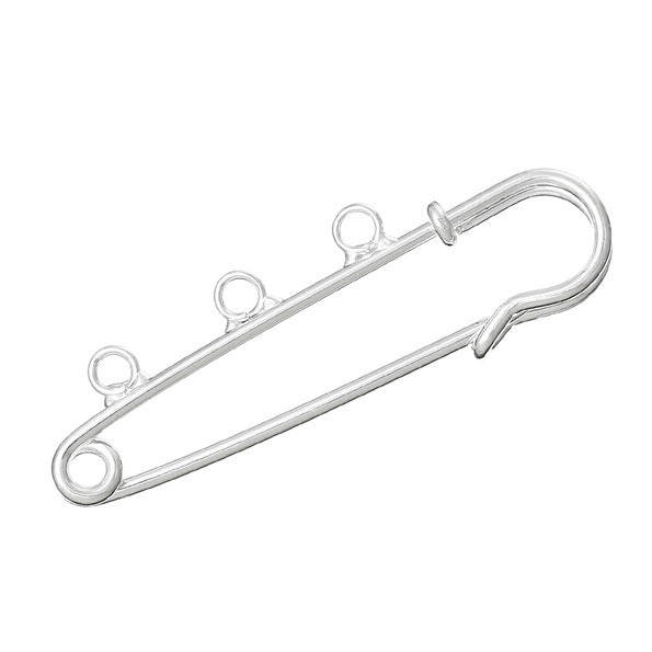 Broschhållare Silver 3 ringar 50x15 mm N°002-par1 