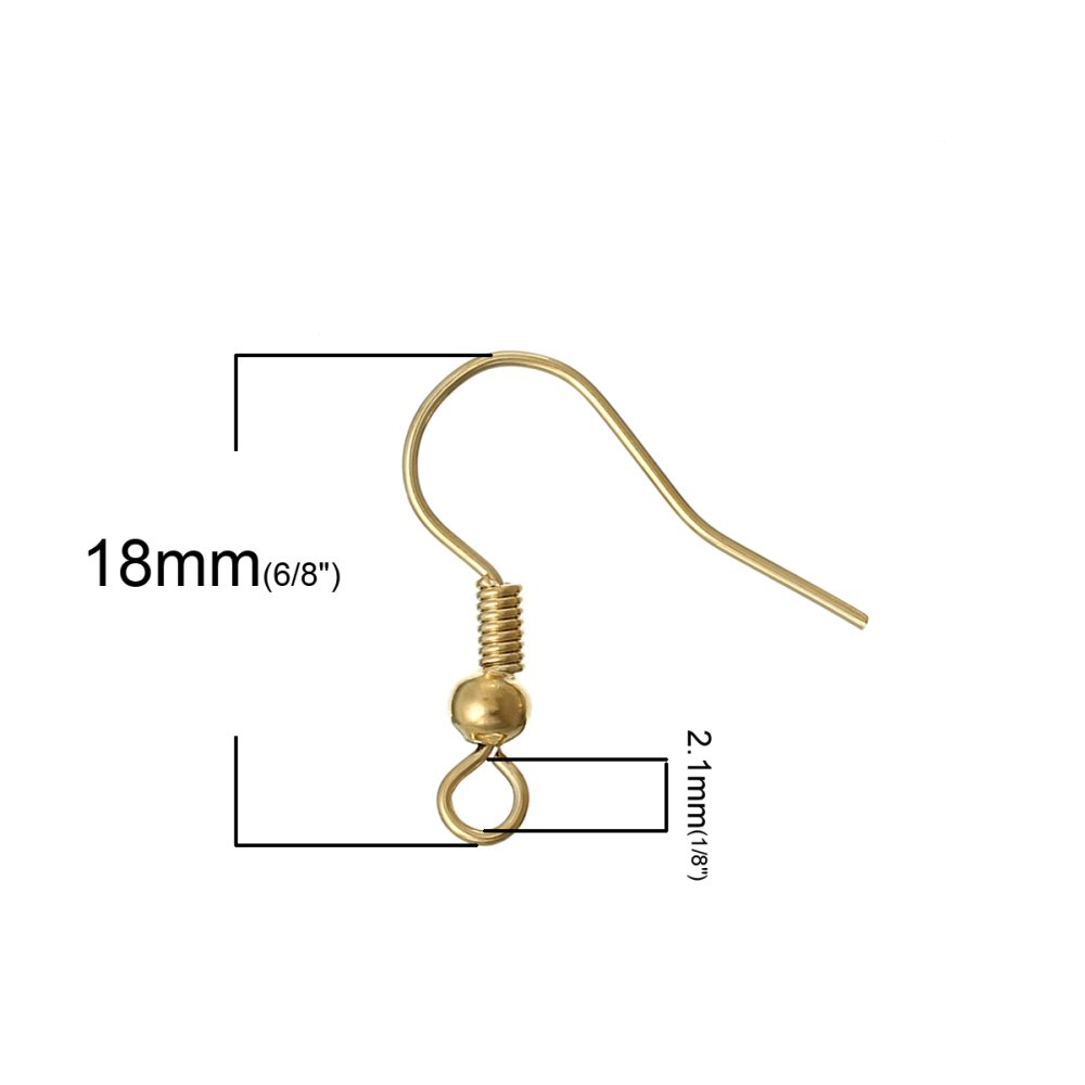 Örhängehållare N°24 18 K guldpläterad krok x 2 par
