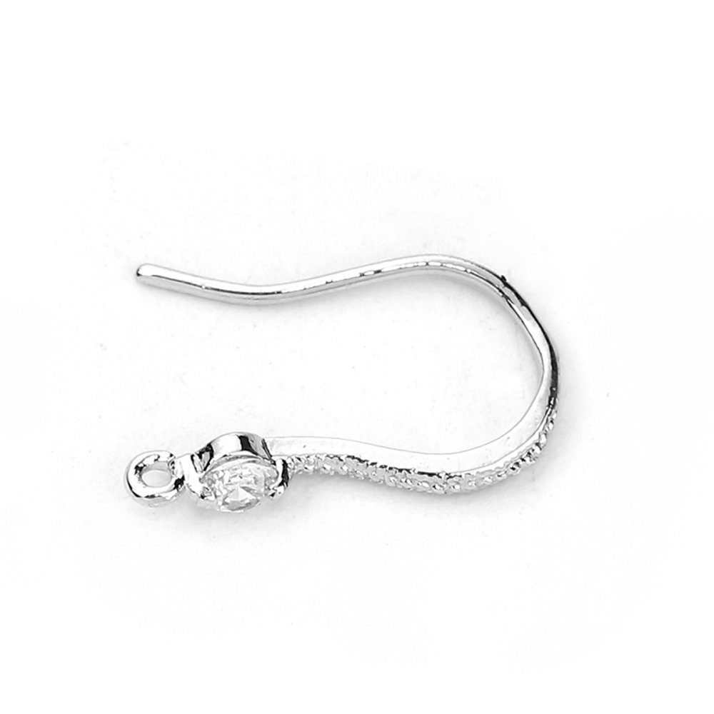 Örhängehållare N°01 Platina pläterad krok och Transparent Strass