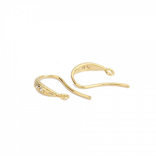 &Ouml;rh&auml;ngeh&aring;llare N&deg;30 Hook 18K guldpl&auml;terad och vattendroppe