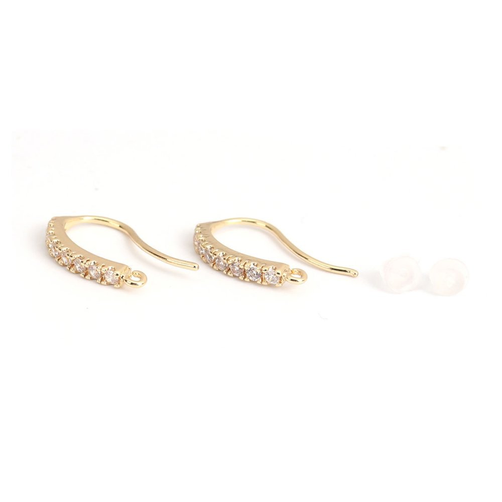 Örhängehållare N°31 18K Guldpläterad krok och Transparent Strass