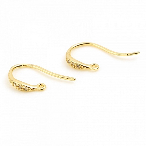 &Ouml;rh&auml;ngeh&aring;llare N&deg;33 18K Guldpl&auml;terad krok och Transparent Strass