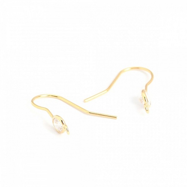 &Ouml;rh&auml;ngeh&aring;llare N&deg;35 18K guldpl&auml;terad krok och transparent Strass