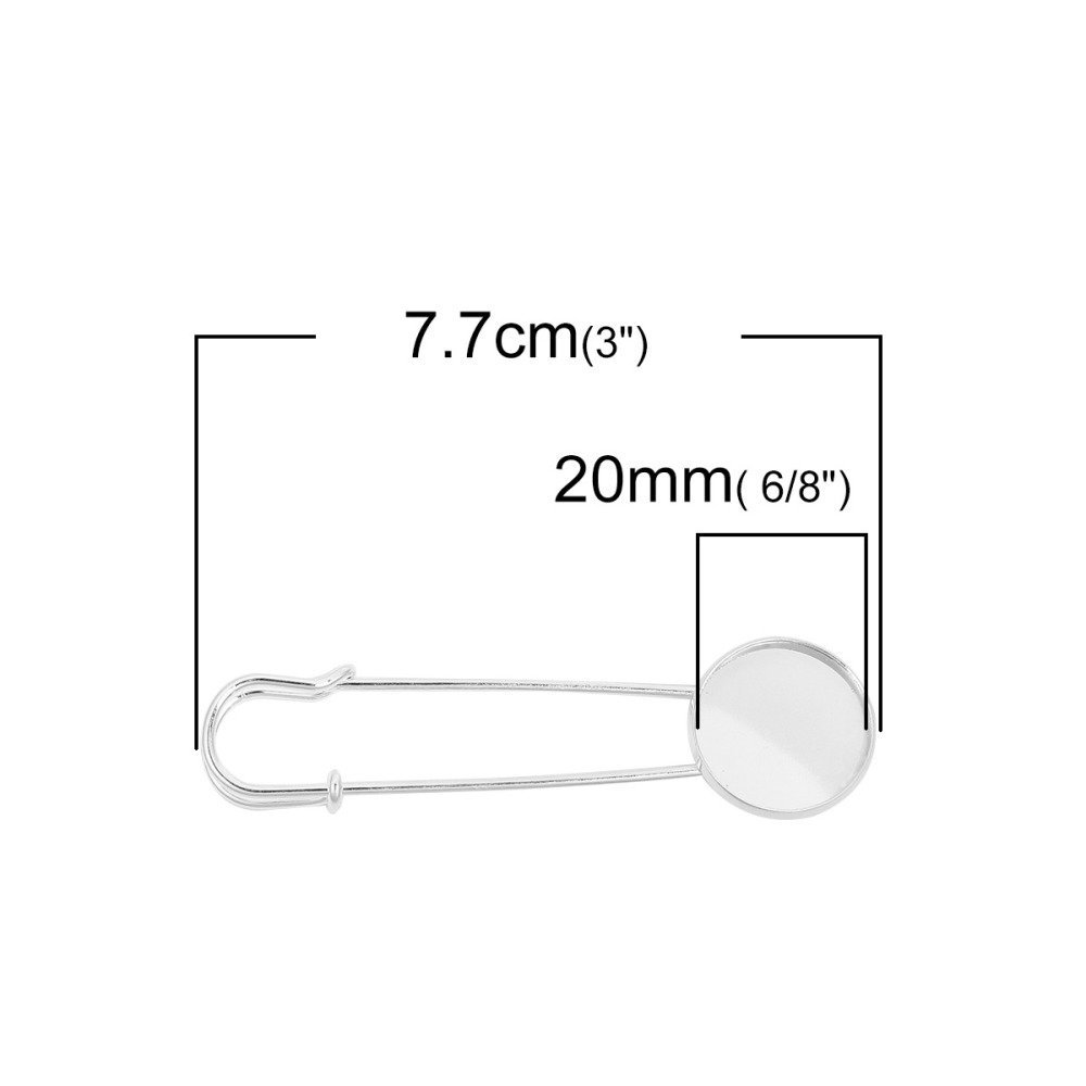 Stifthållare rund cabochon 20 mm x 10 stycken