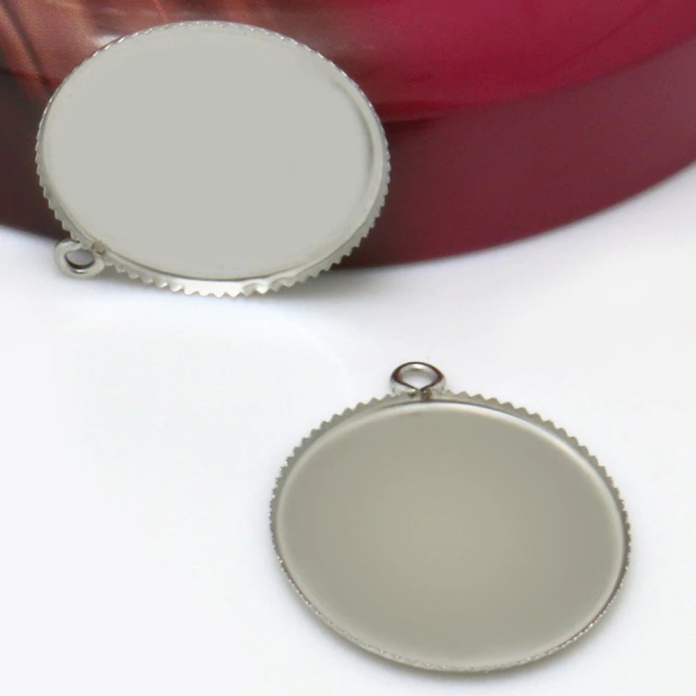 Cabochonhållare 20 mm silver Antik, rostfritt stål