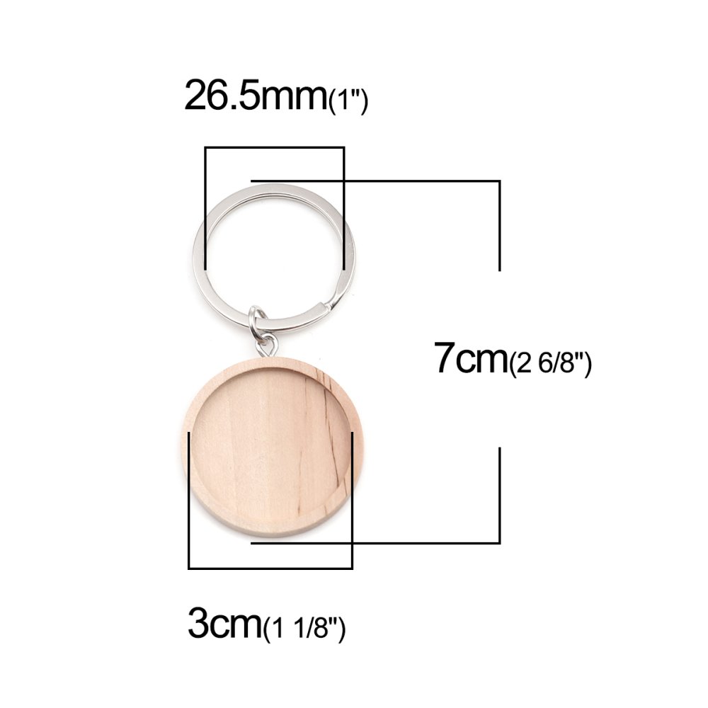 Hållare för nyckelring 30 mm Trä N°01