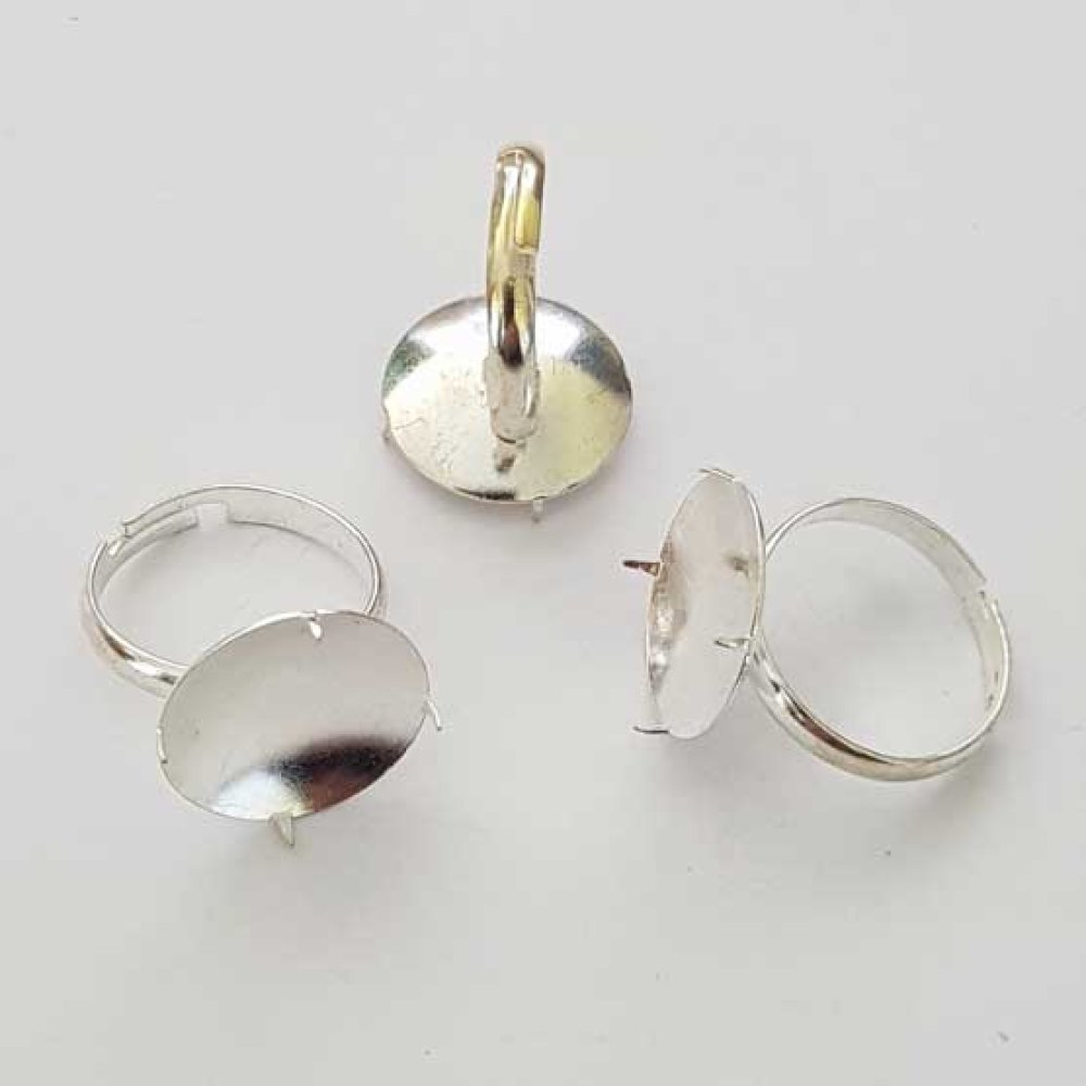 Justerbart ringstöd med 4 klor silver N°01