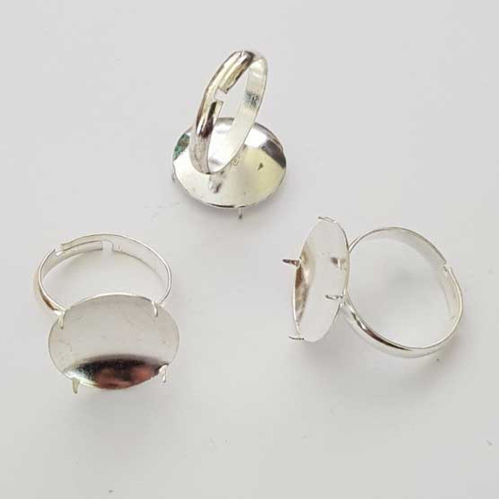 Justerbart ringstöd med 4 klor silver N°01