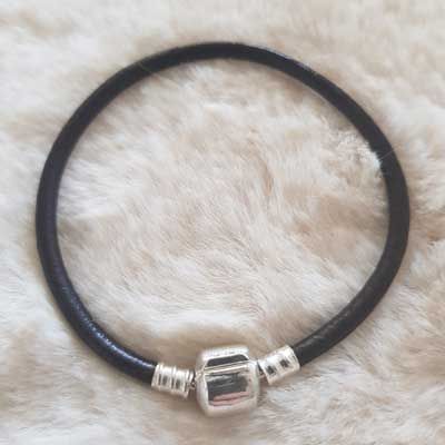 Europeiskt armband med klipp, vanligt 01 från 15 till 23 cm mörkbrun