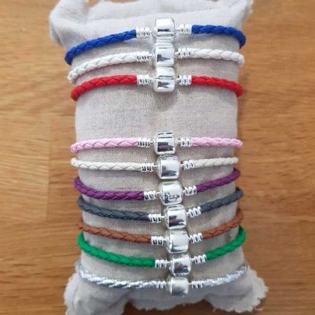 Europeiskt flätad clipsarmband Plain 01 FRÅN 15 TILL 23 CM Lila