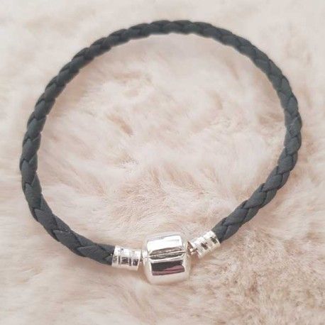 European Clip Armband Plain 01 FRÅN 15 TILL 23 CM Grå