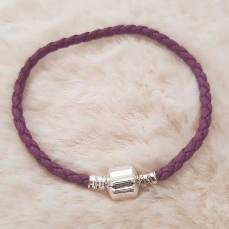 Europeiskt flätad clipsarmband Plain 01 FRÅN 15 TILL 23 CM Lila