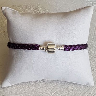Europeiskt flätat klipparmband vanligt 03 FRÅN 15 TILL 23 CM Plum