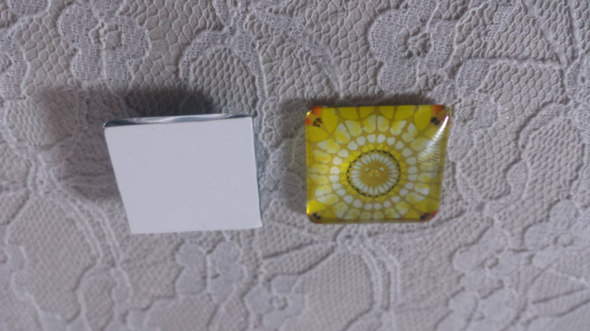 glas fyrkantig cabochon 25mm 020 