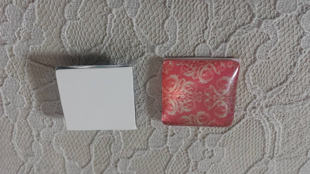 fyrkantig glas cabochon 25mm 007 