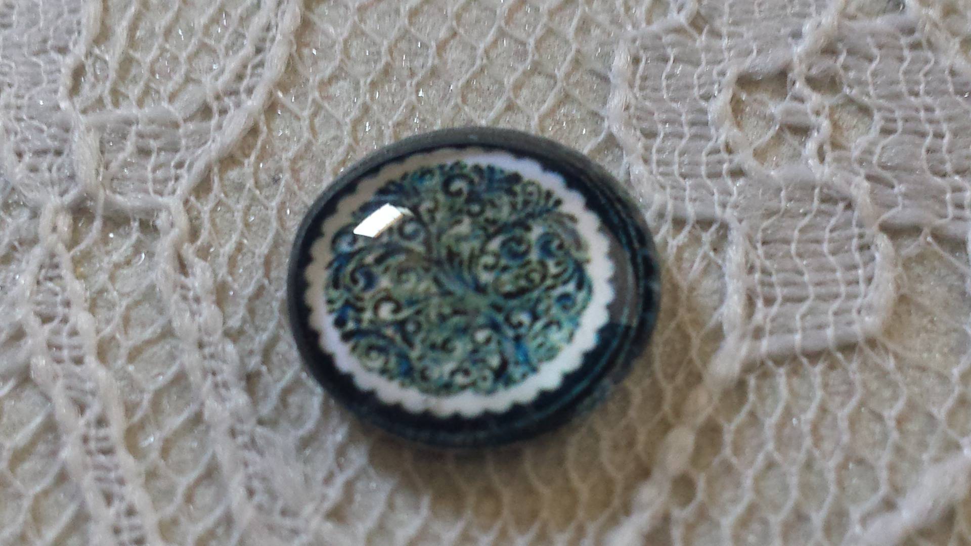 glas cabochon rund 12mm blomma 030 