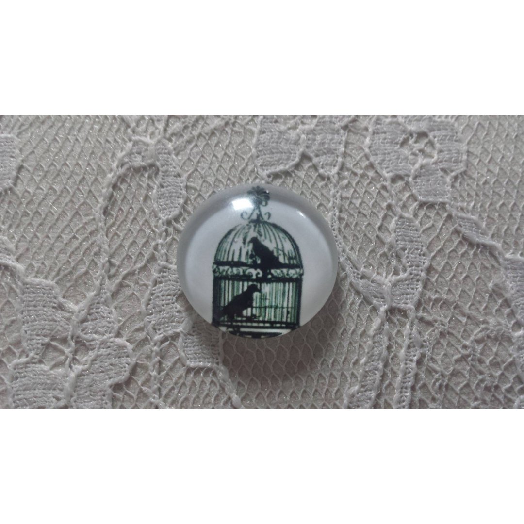 rund glas cabochon 10mm fåglar 004 