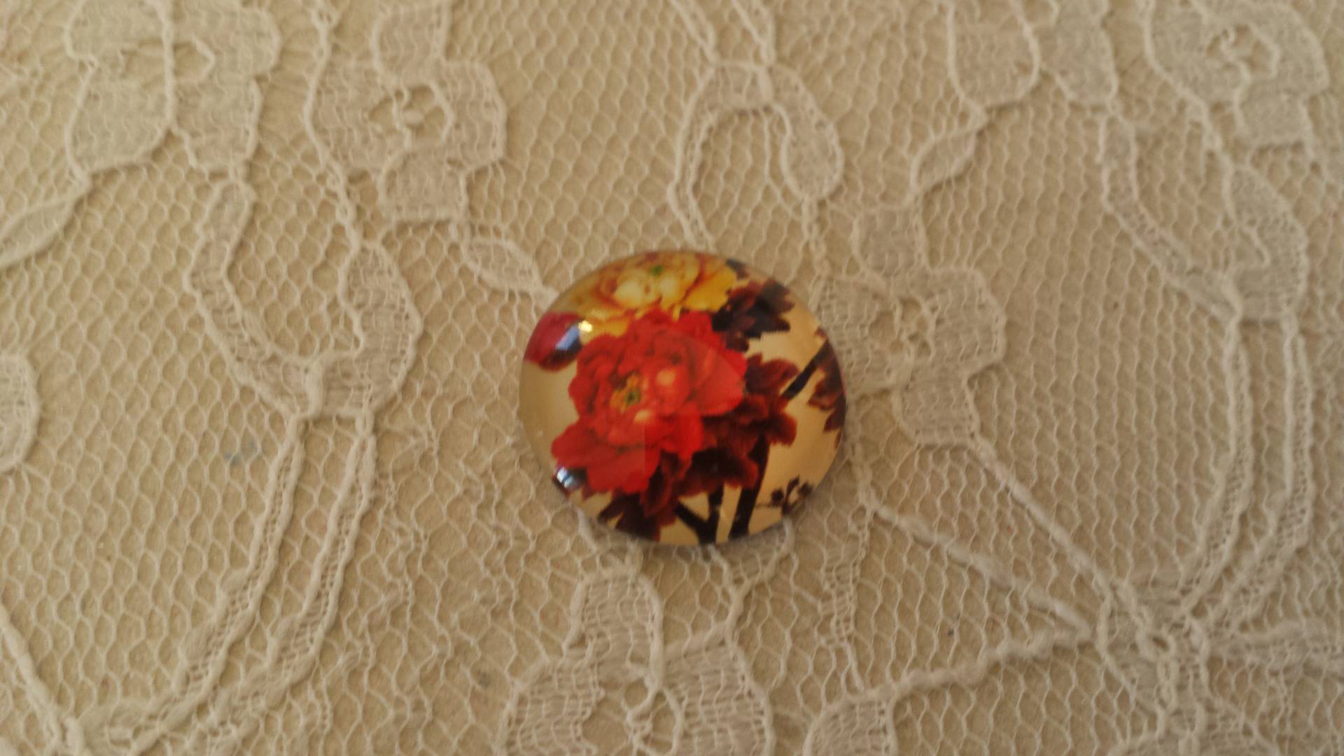 glas cabochon rund 20mm blomma 01-052 