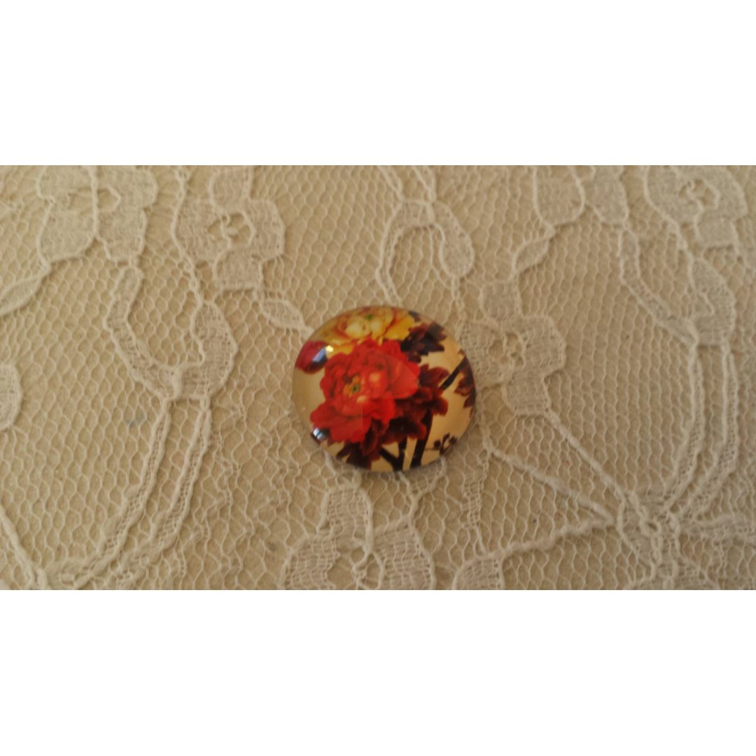 glas cabochon rund 20mm blomma 01-052 