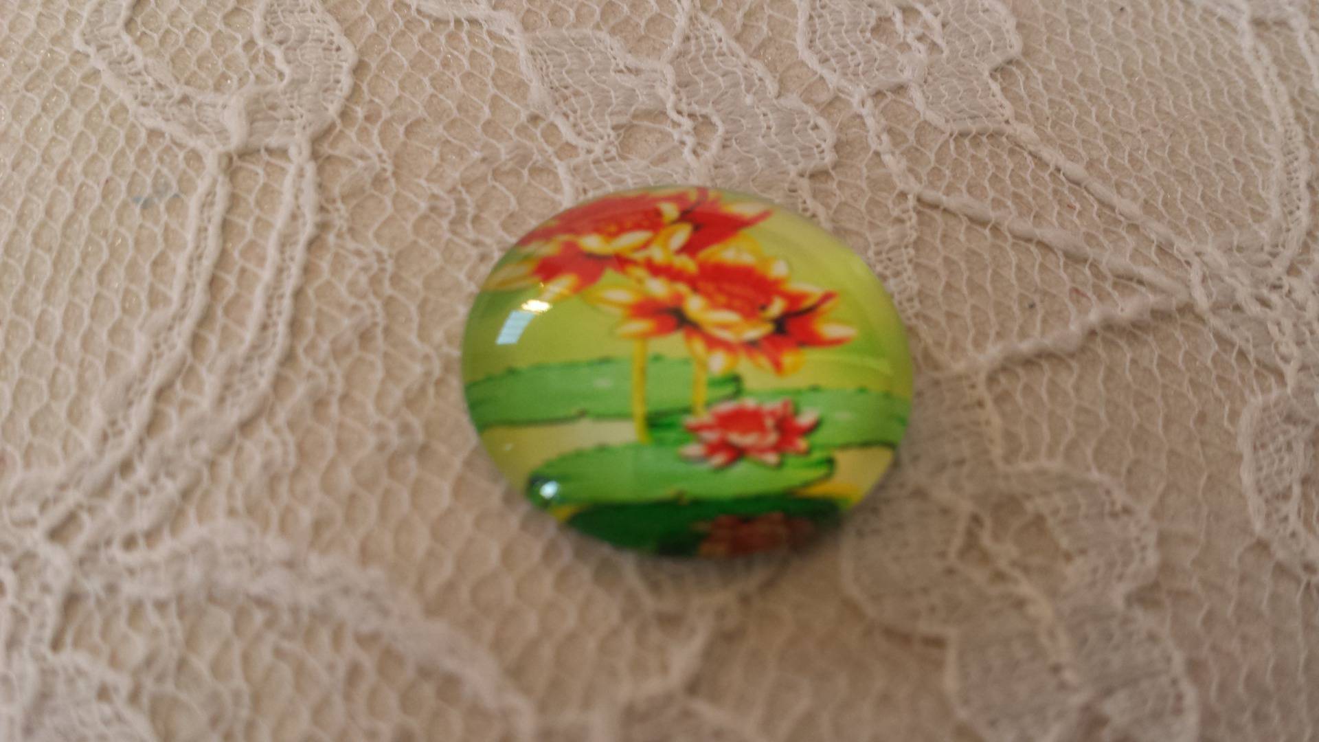 glas cabochon rund 20mm blomma 01-051 