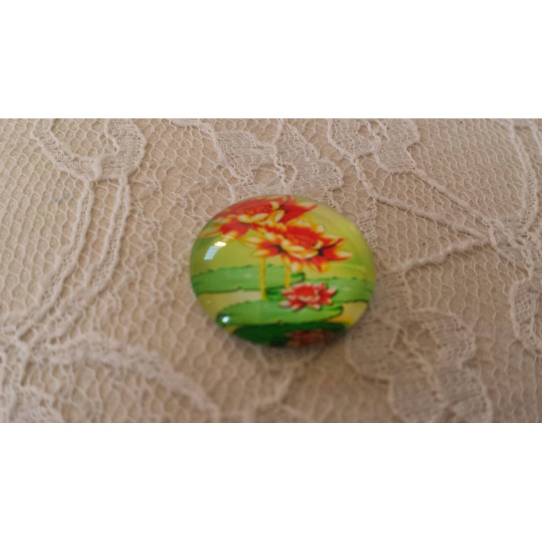 glas cabochon rund 20mm blomma 01-051 