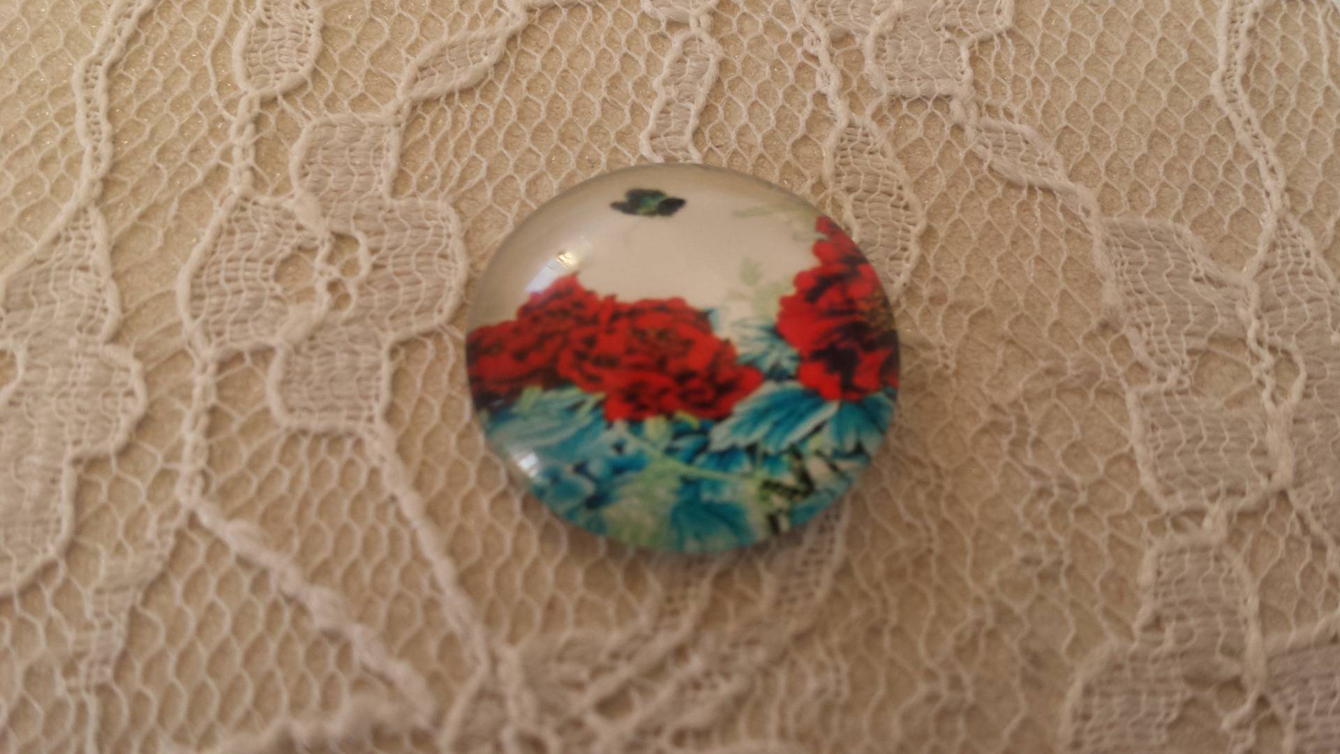 glas cabochon rund 20mm blomma 01-047 