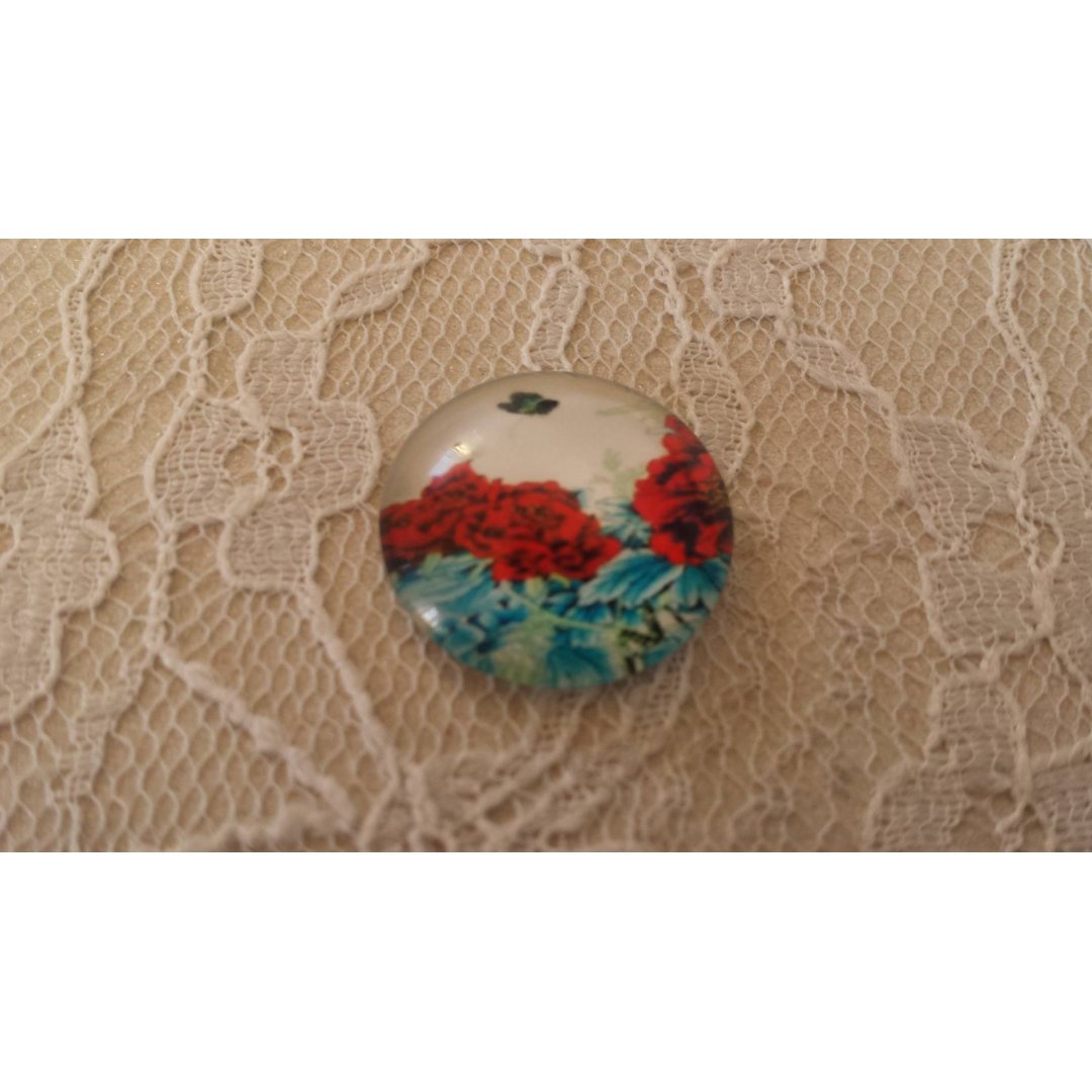 glas cabochon rund 20mm blomma 01-047 