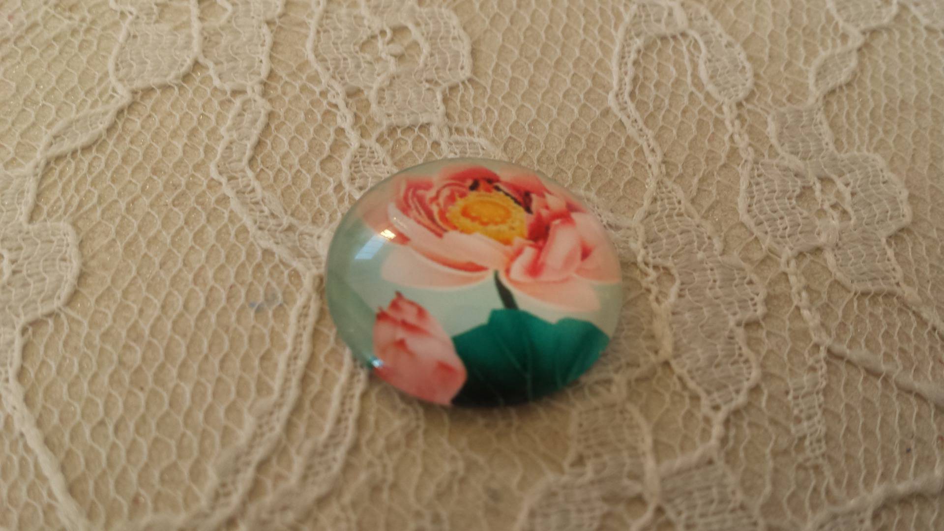 glas cabochon rund 20mm blomma 01-048 