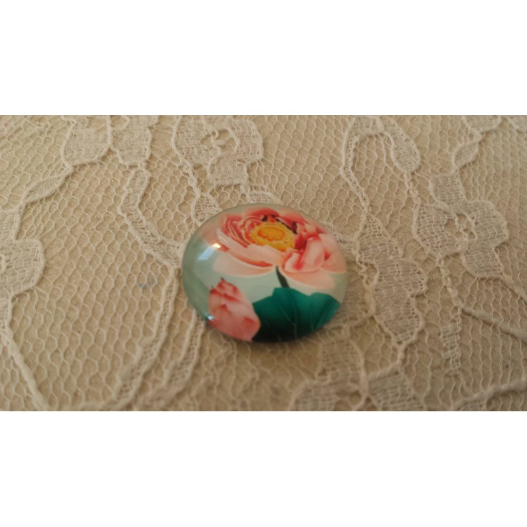 glas cabochon rund 20mm blomma 01-048 