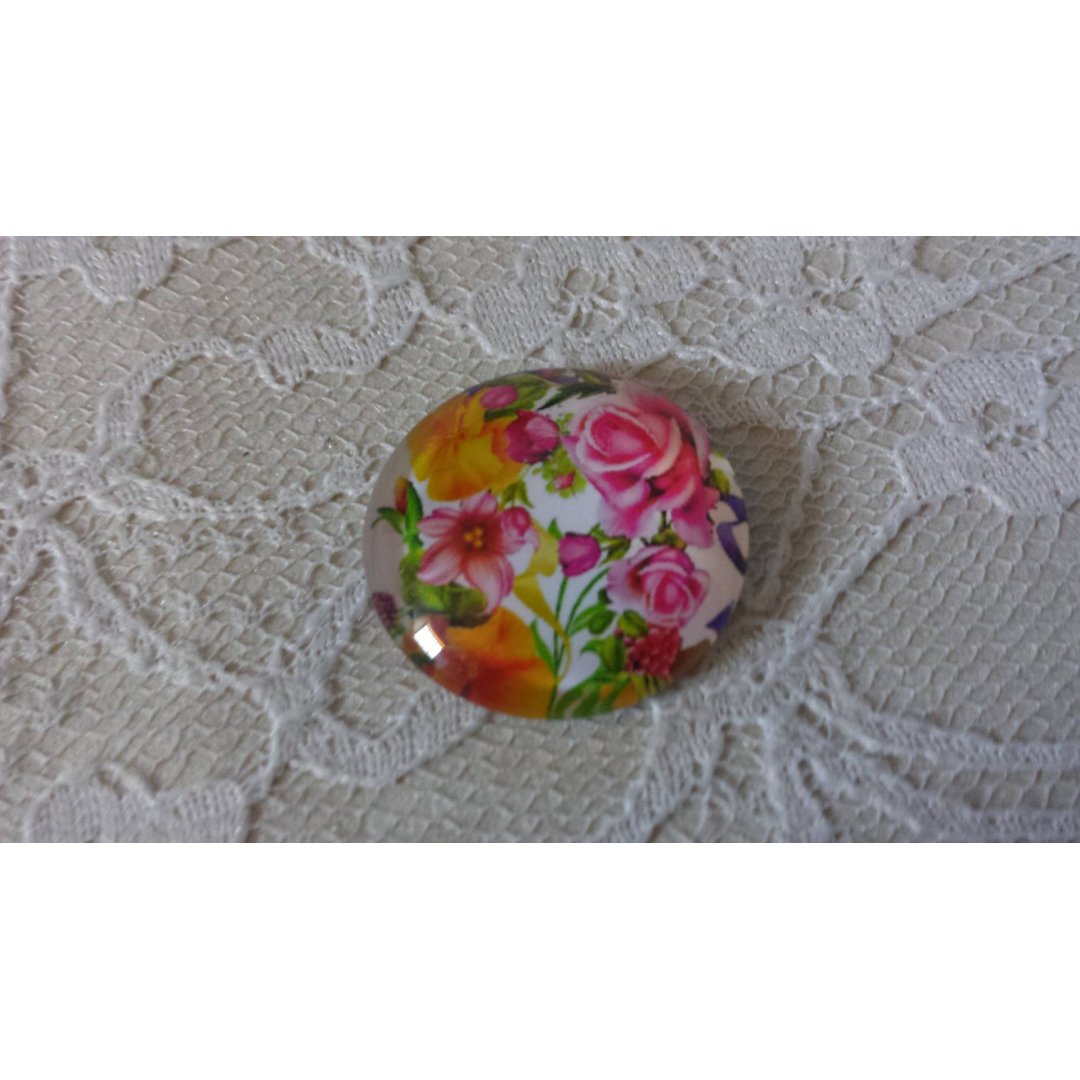 glas cabochon rund 20mm blomma 01-046 
