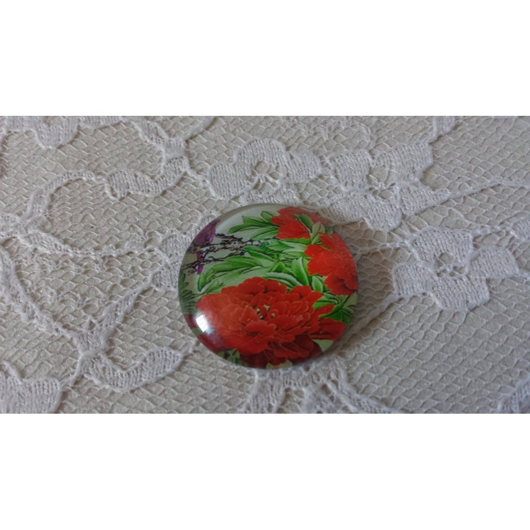 glas cabochon rund 20mm blomma 01-045 
