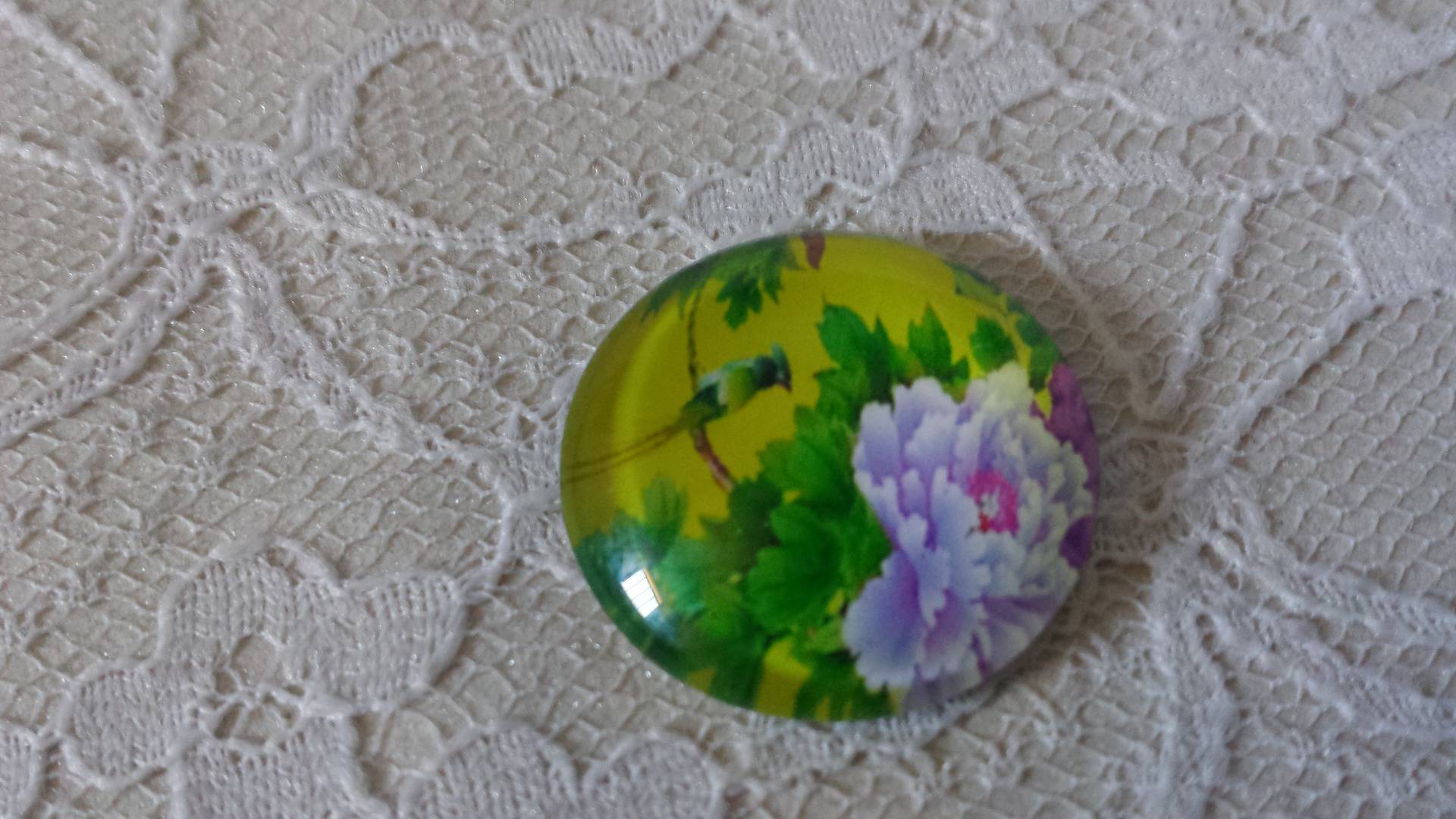 glas cabochon rund 20mm blomma 01-044 