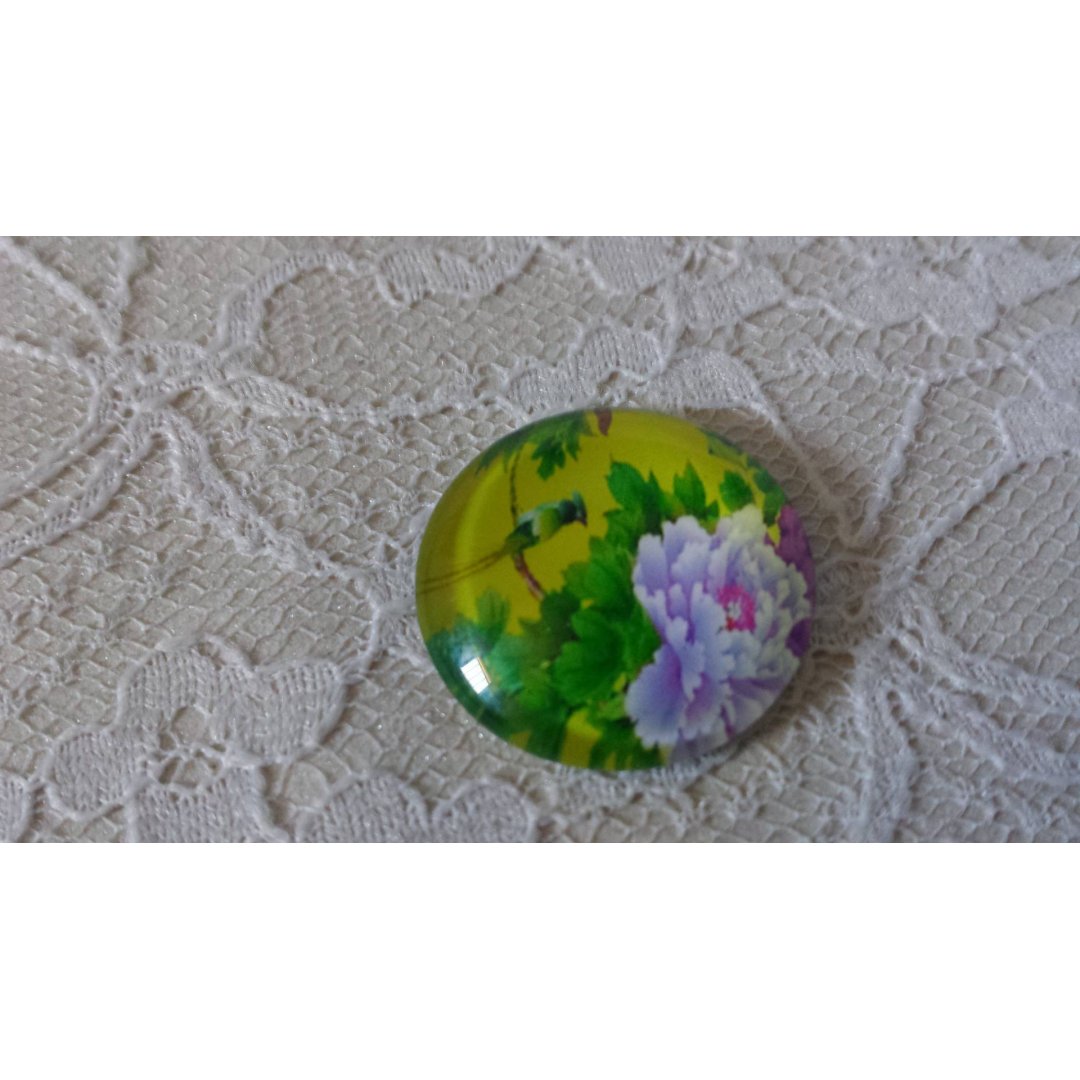 glas cabochon rund 20mm blomma 01-044 