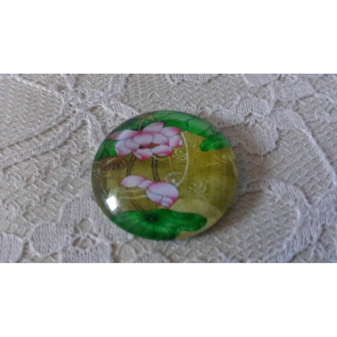 glas cabochon rund 20mm blomma 01-043 