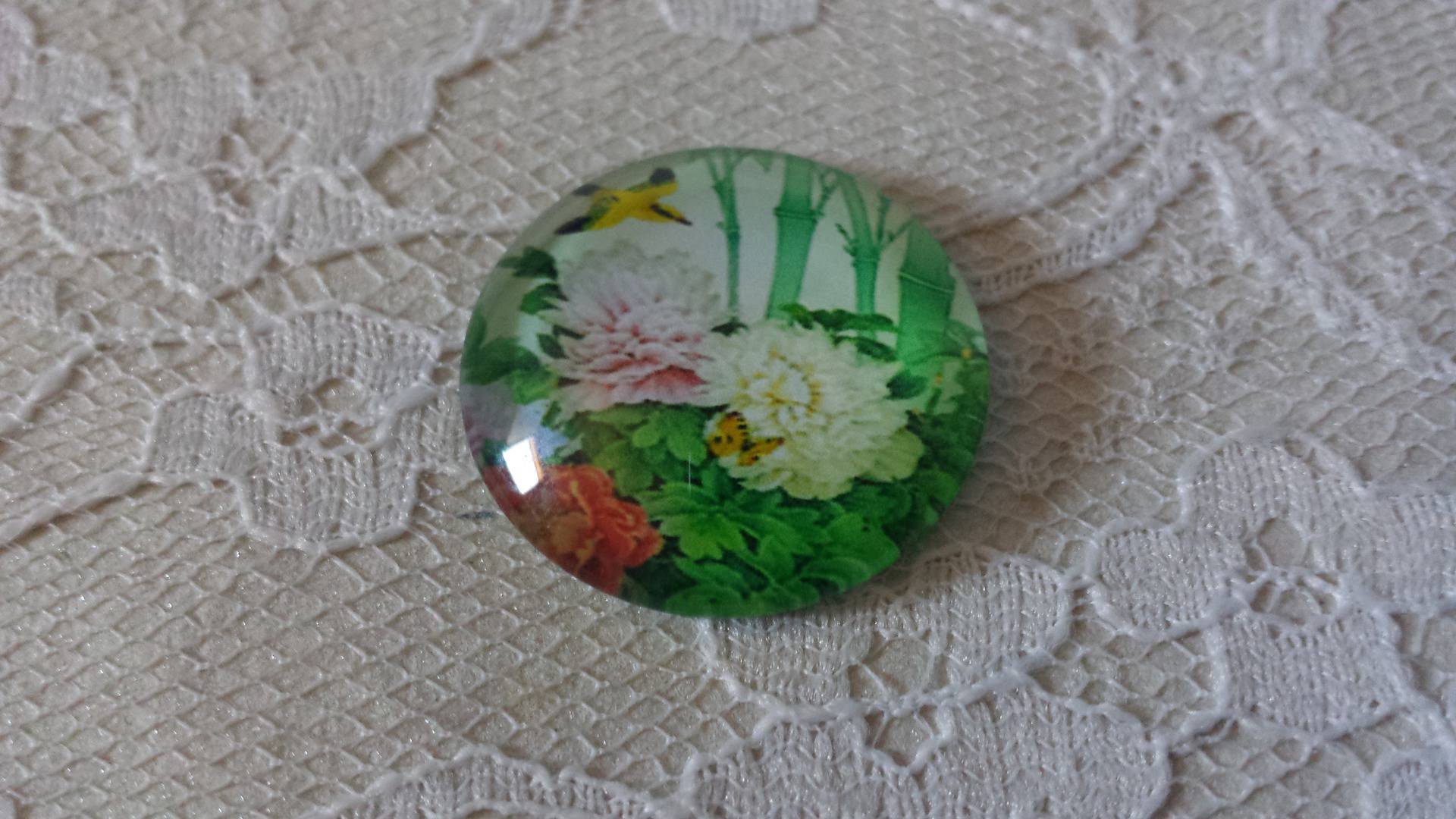 glas cabochon rund 20mm blomma 01-041 