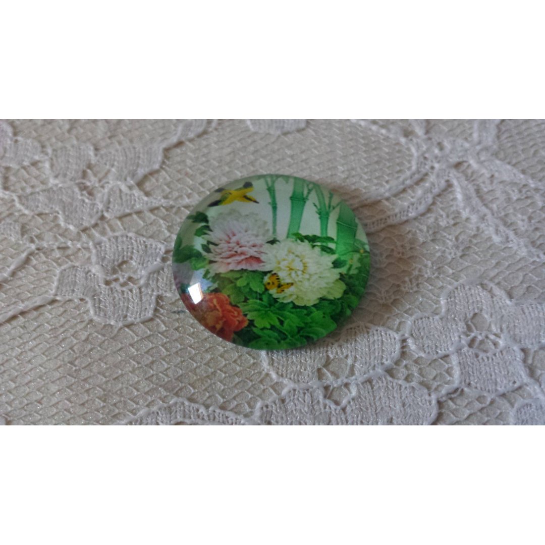 glas cabochon rund 20mm blomma 01-041 