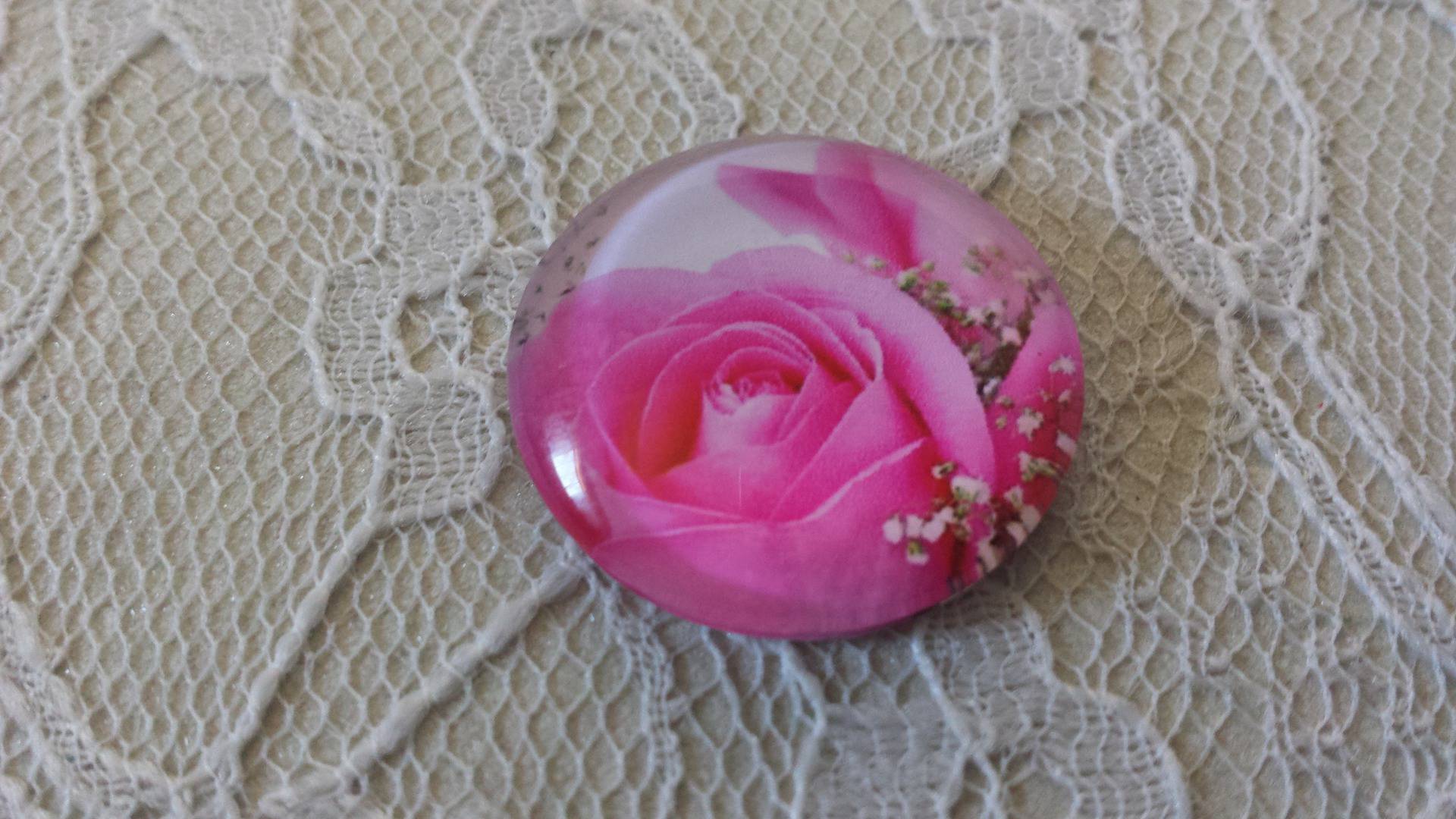 glas cabochon rund 20mm blomma 01-037 