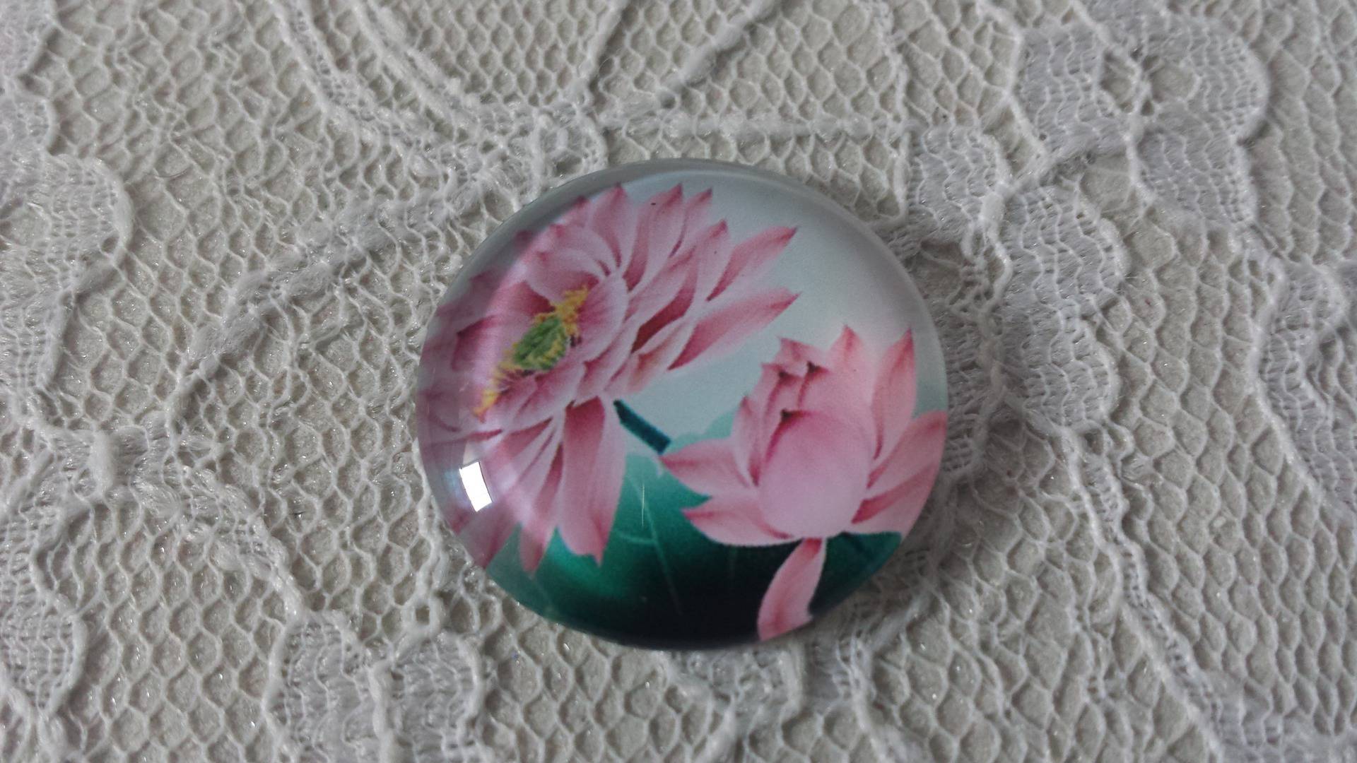 glas cabochon rund 20mm blomma 01-025 