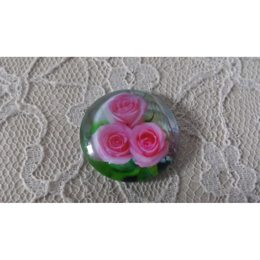 glas cabochon rund 20mm blomma 01-024 