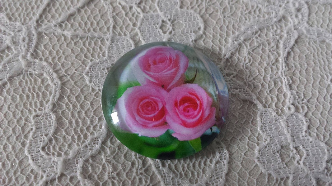 glas cabochon rund 20mm blomma 01-024 