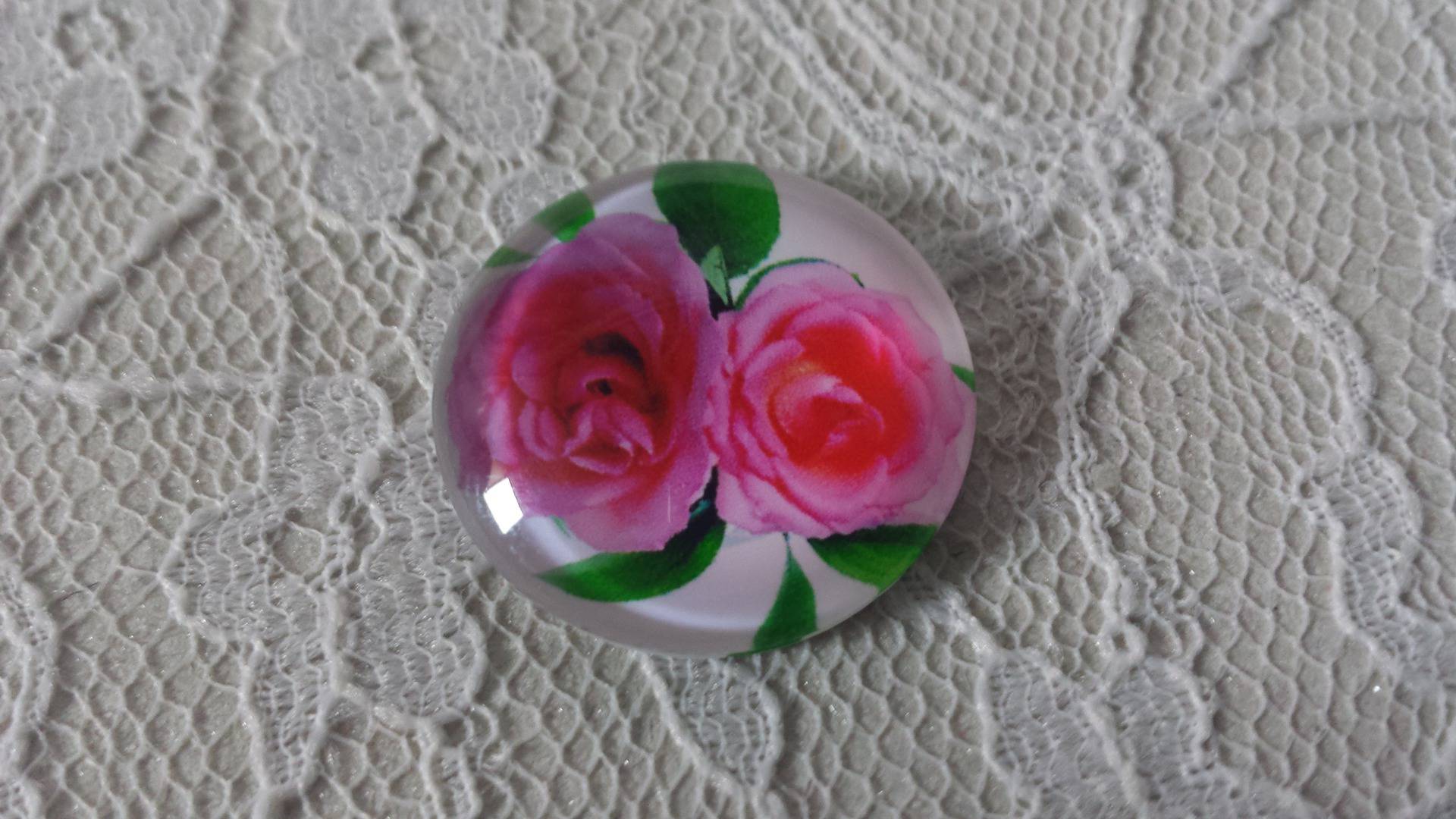glas cabochon rund 20mm blomma 01-023 