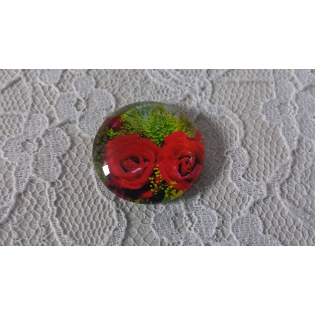 glas cabochon rund 20mm blomma 01-019 