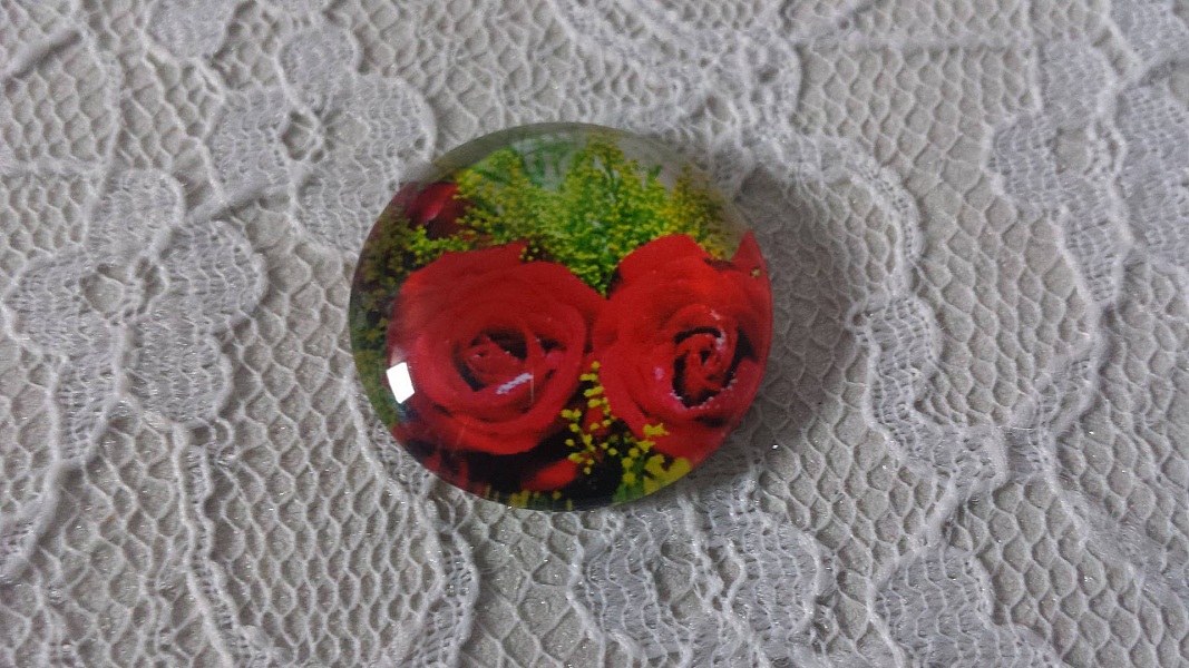 glas cabochon rund 20mm blomma 01-019 