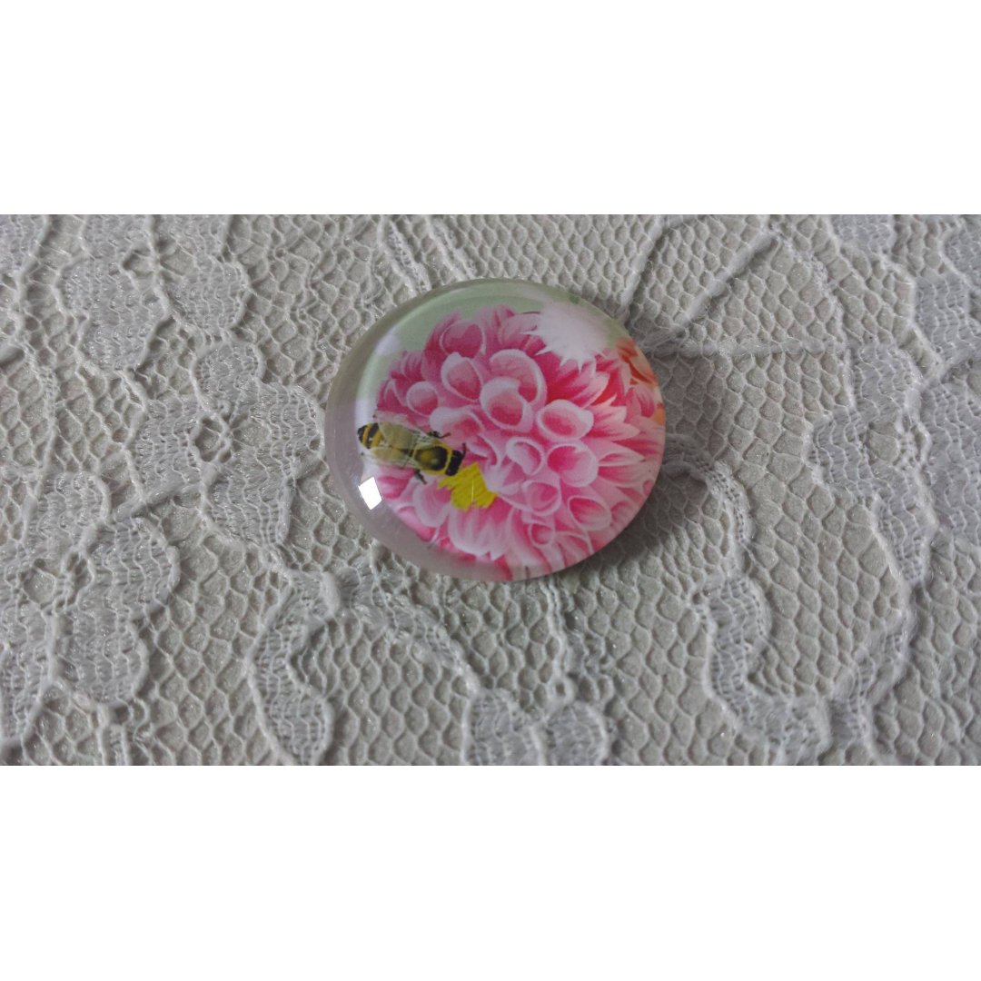 glas cabochon rund 20mm blomma 01-018 